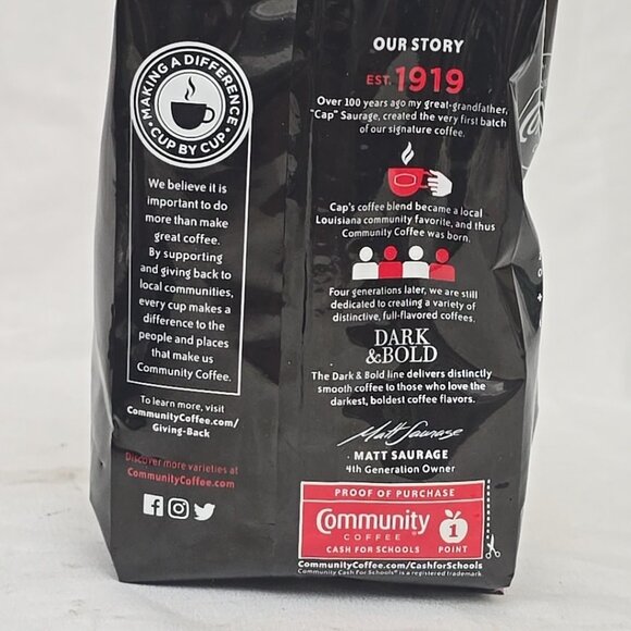 2 PACK Community Coffee Dark & Bold Intense Blend Dark Roast Ground Coffee 12 Oz - Picture 5 of 6